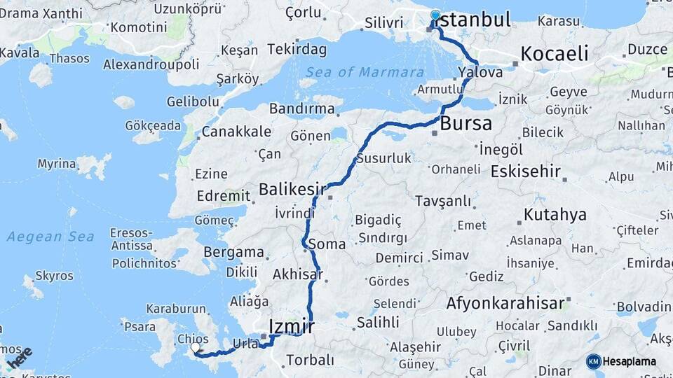 Tarabya Alaçatı Arası Kaç Km - Yol Tarifi