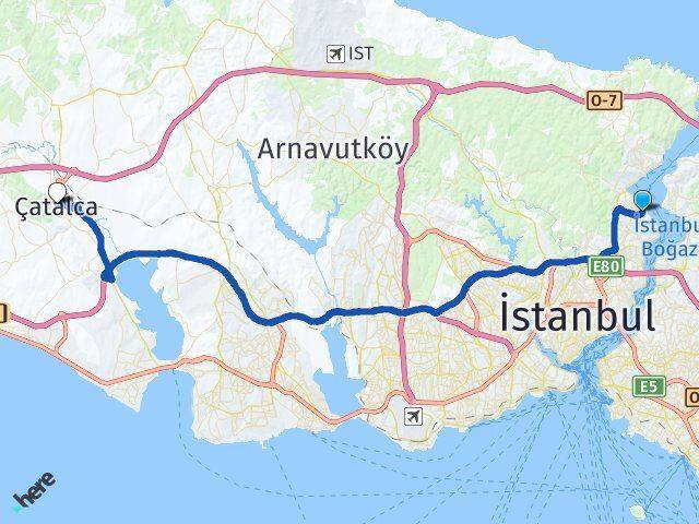 Tarabya Çatalca Arası Kaç Km - Yol Tarifi