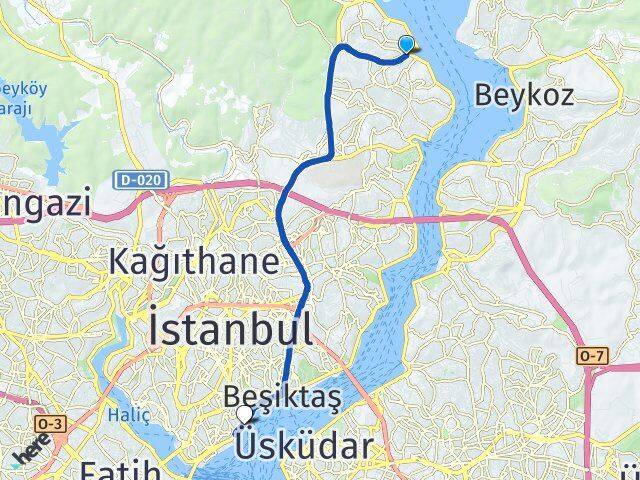 Tarabya Kabataş İDO İskelesi Arası Kaç Km - Yol Tarifi