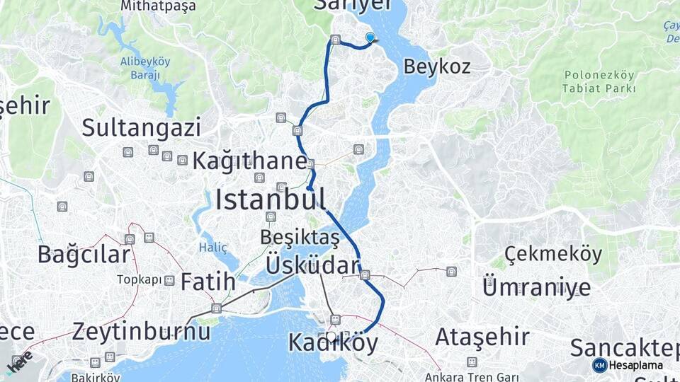 Tarabya Kadıköy Arası Kaç Km - Yol Tarifi