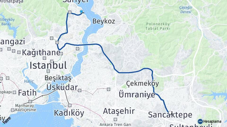 Tarabya Sancaktepe Arası Kaç Km - Yol Tarifi