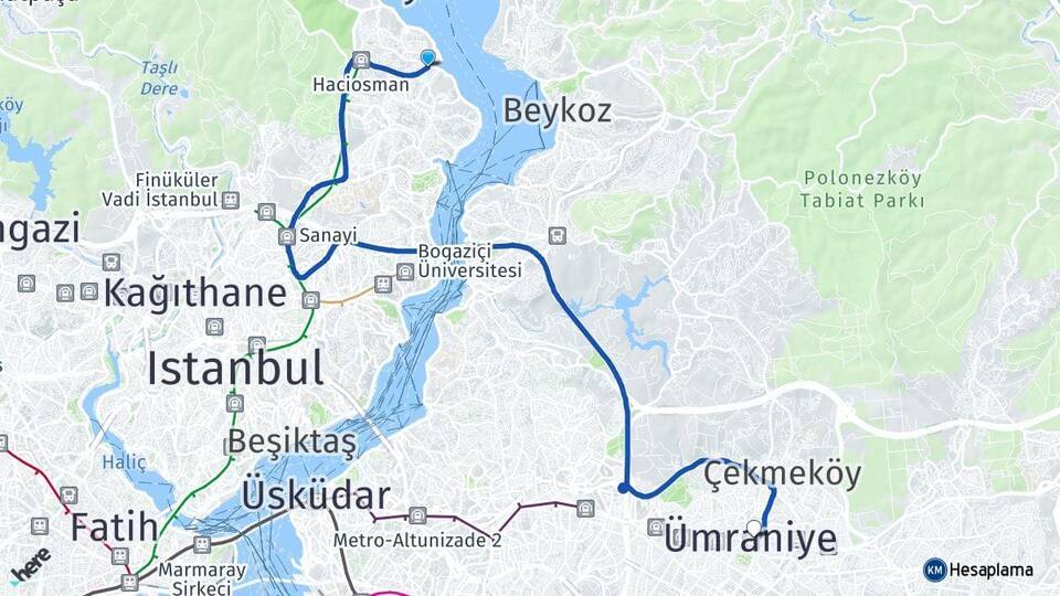 Tarabya Ümraniye Arası Kaç Km - Yol Tarifi