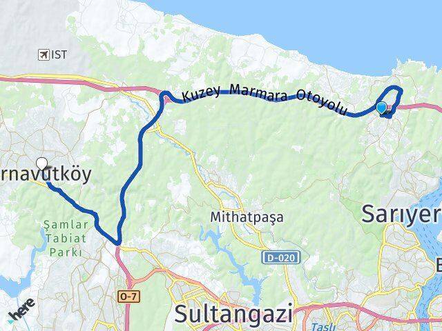 Uskumruköy Arnavutköy Arası Kaç Km - Yol Tarifi