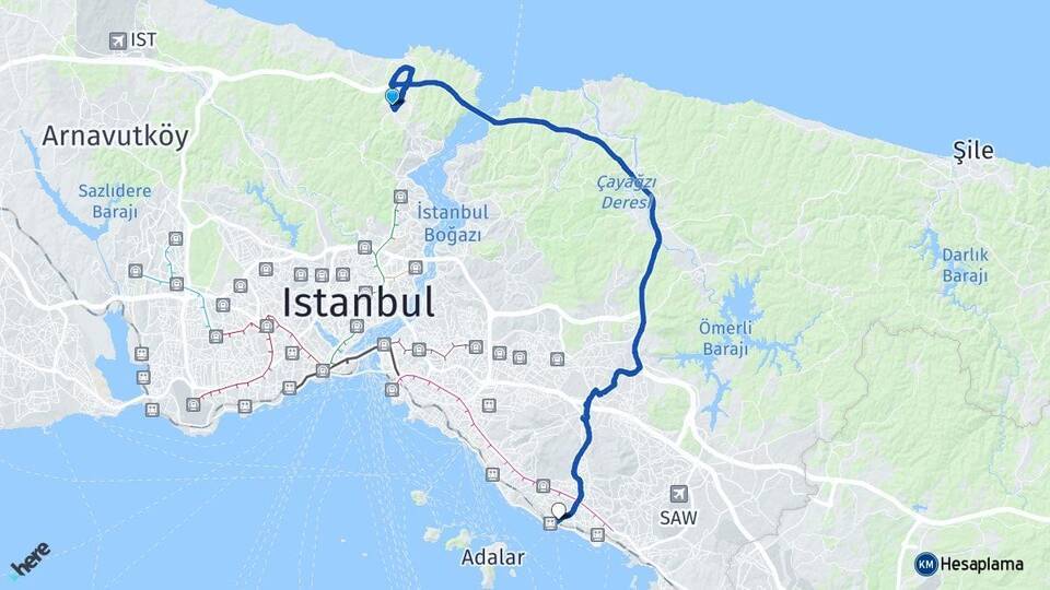 Zekeriyaköy Kartal Arası Kaç Km - Yol Tarifi