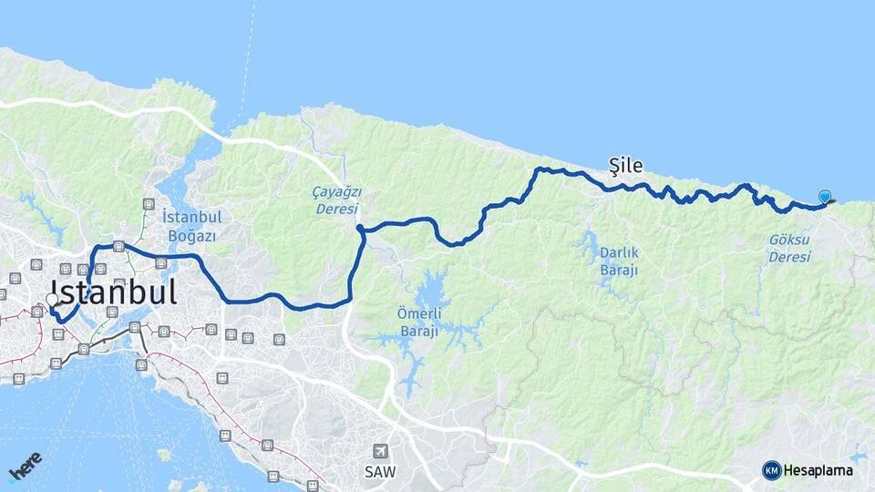 Ağva Bayrampaşa Arası Kaç Km - Yol Tarifi