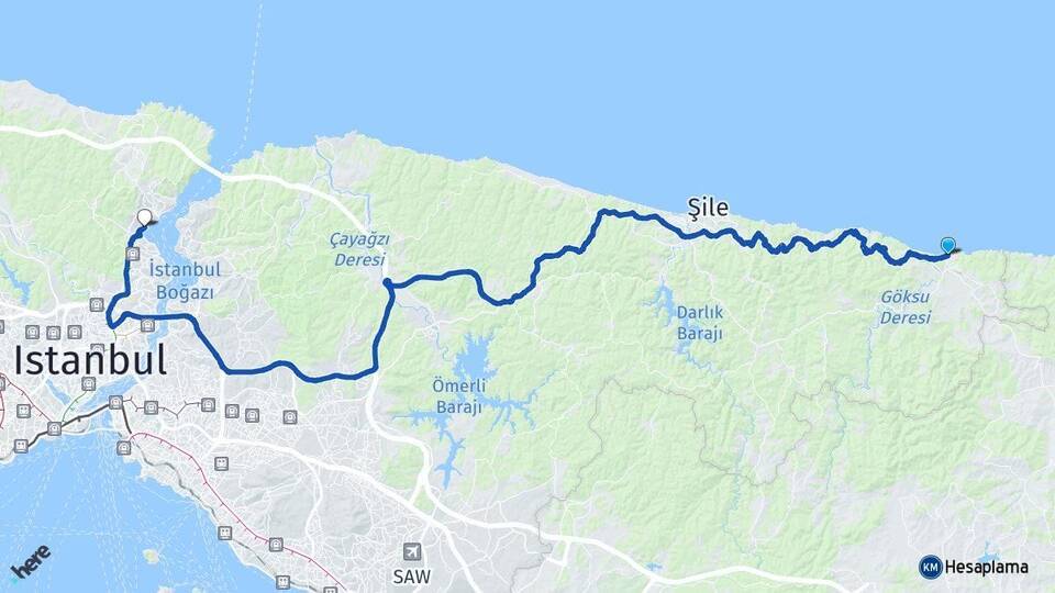 Ağva Sarıyer Arası Kaç Km - Yol Tarifi