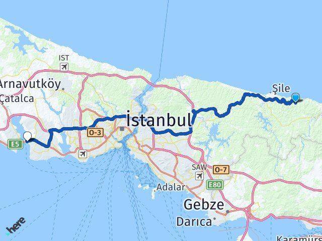 Akçakese Büyükçekmece Arası Kaç Km - Yol Tarifi