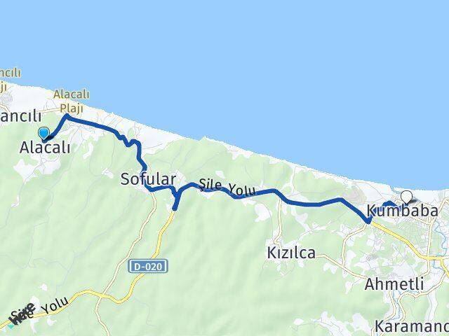 Alacalı Kumbaba Arası Kaç Km - Yol Tarifi