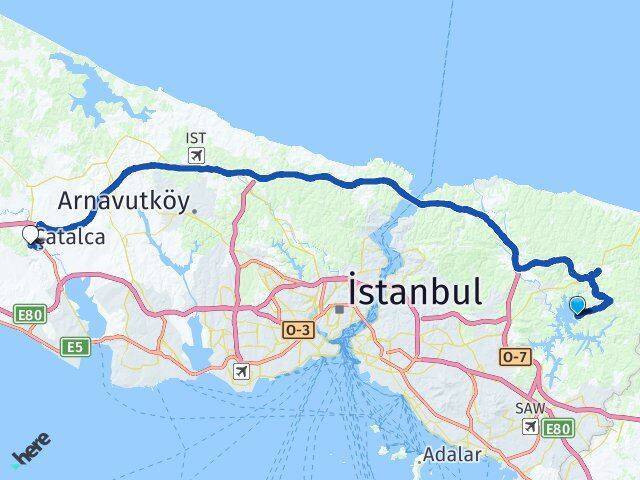 Esenceli Çatalca Arası Kaç Km - Yol Tarifi