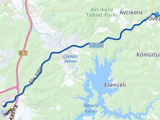 Üvezli Özyeğin Üniversitesi Arası Kaç Km - Yol Tarifi