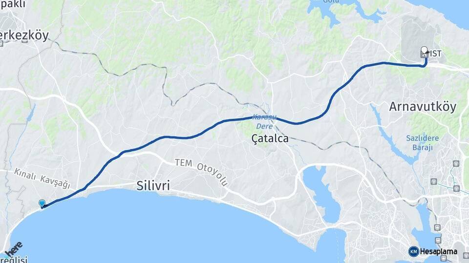 Gümüşyaka İstanbul Havalimanı Arası Kaç Km - Yol Tarifi