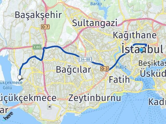 Bomonti Halkalı Tren Garı Arası Kaç Km - Yol Tarifi