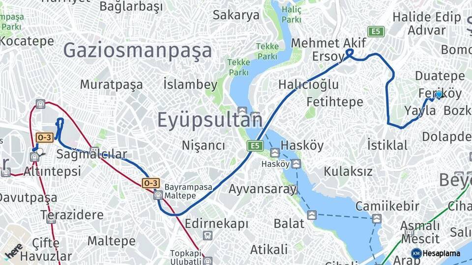 Feriköy Esenler Otogarı Arası Kaç Km - Yol Tarifi