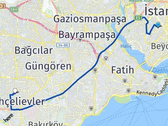 Feriköy Şirinevler Arası Kaç Km - Yol Tarifi