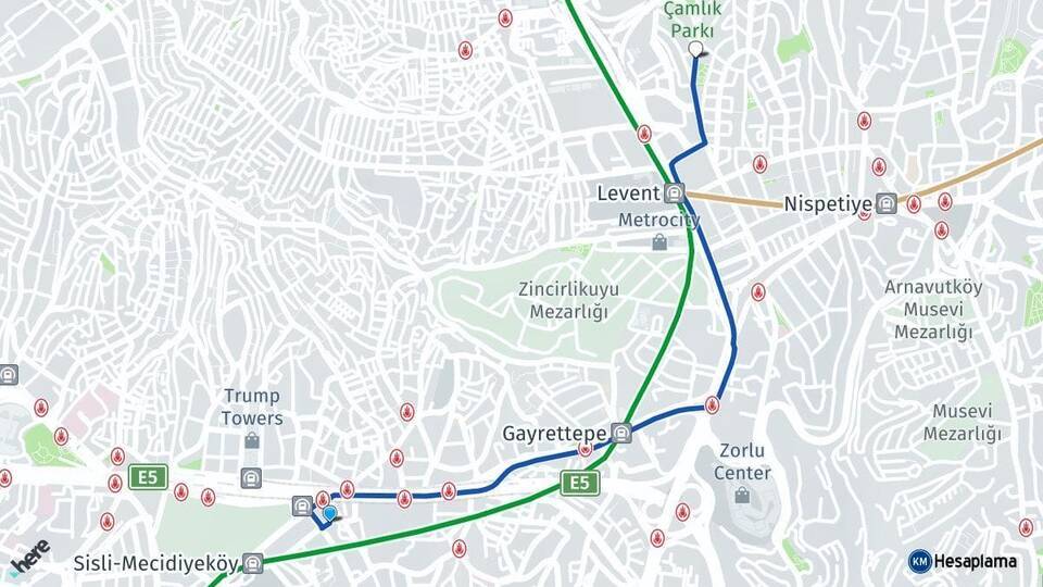 Fulya Levent Arası Kaç Km - Yol Tarifi