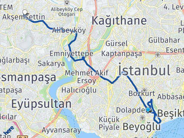Harbiye Akşemsettin Arası Kaç Km - Yol Tarifi