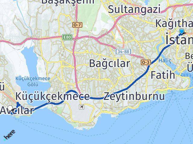 Okmeydanı Ambarlı Arası Kaç Km - Yol Tarifi