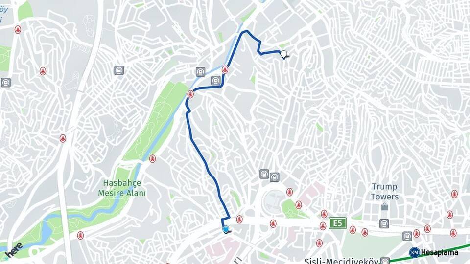 Okmeydanı Çağlayan Arası Kaç Km - Yol Tarifi
