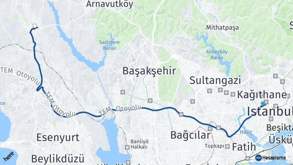 Okmeydanı Hadımköy Arası Kaç Km - Yol Tarifi