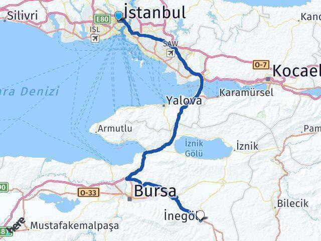 Okmeydanı İnegöl Arası Kaç Km - Yol Tarifi