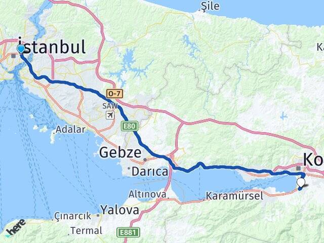 Zincirlikuyu Başiskele Arası Kaç Km - Yol Tarifi