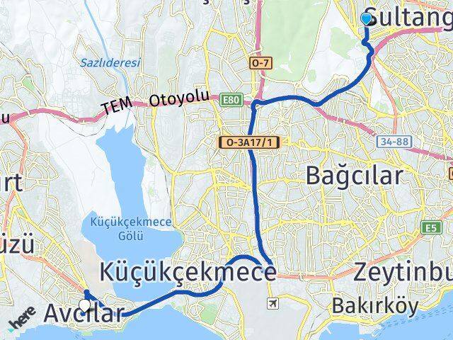 50. Yıl Avcılar Arası Kaç Km - Yol Tarifi
