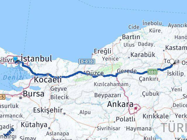50. Yıl Tosya Arası Kaç Km - Yol Tarifi