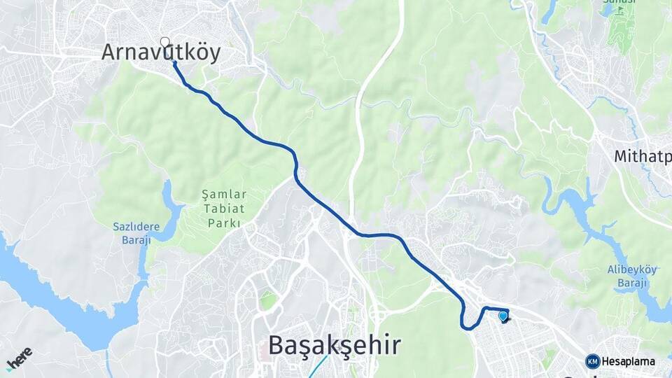 Cebeci Arnavutköy Arası Kaç Km - Yol Tarifi
