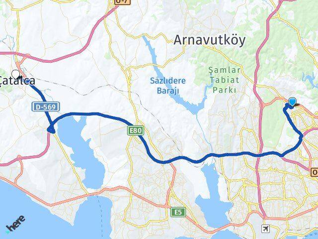 Cebeci Çatalca Arası Kaç Km - Yol Tarifi