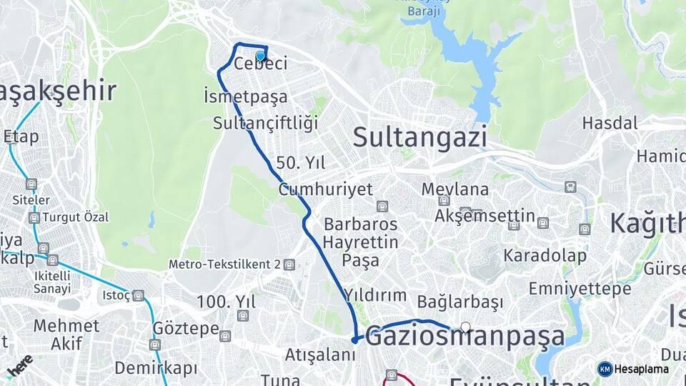 Cebeci Gaziosmanpaşa Arası Kaç Km - Yol Tarifi
