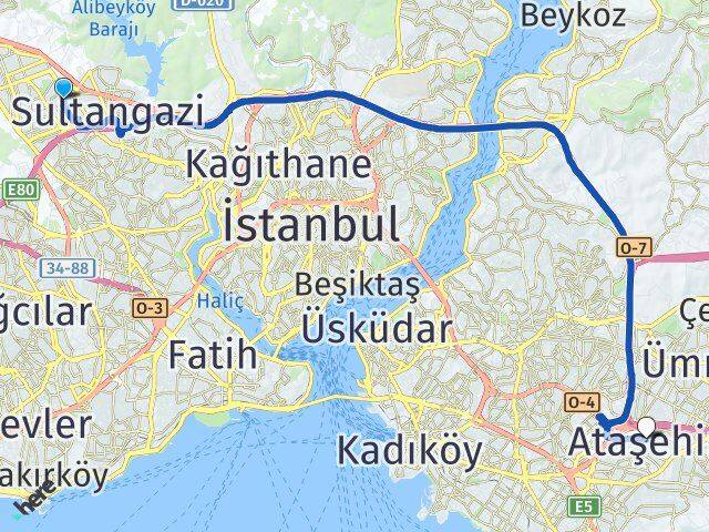 Esentepe Ataşehir Arası Kaç Km - Yol Tarifi
