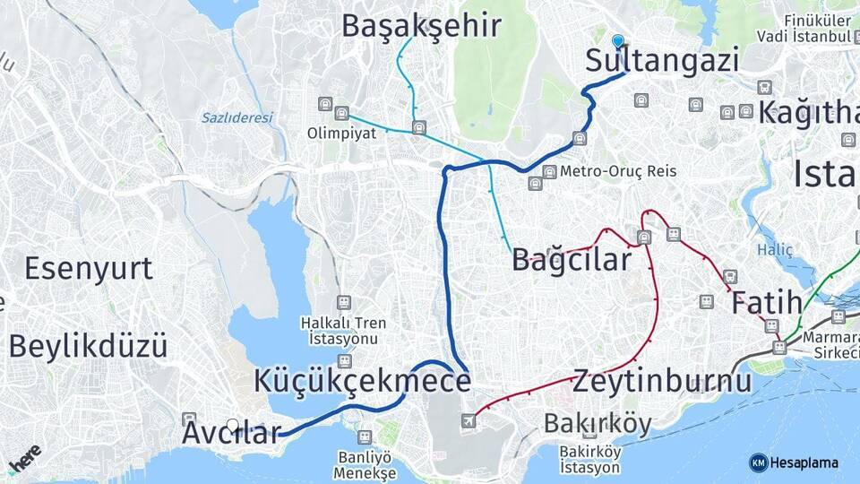 Esentepe Avcılar Arası Kaç Km - Yol Tarifi