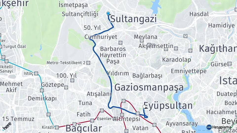 Esentepe Bayrampaşa Arası Kaç Km - Yol Tarifi