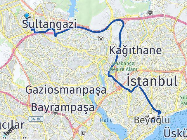 Esentepe Beyoğlu Arası Kaç Km - Yol Tarifi