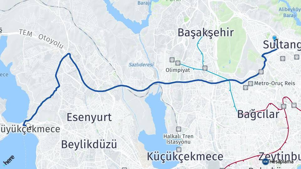 Esentepe Büyükçekmece Arası Kaç Km - Yol Tarifi
