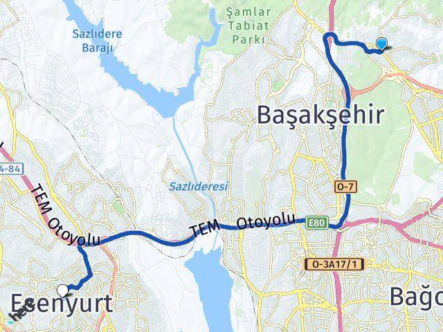 Eski Habipler Esenyurt Arası Kaç Km - Yol Tarifi