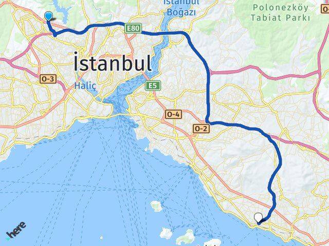 İstanbul Sultangazi Gazi Kartal Arası Kaç Km - Yol Haritası