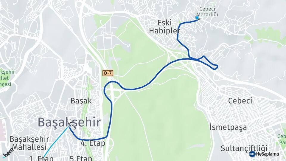 Habibler Başakşehir Arası Kaç Km - Yol Tarifi
