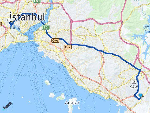 İstanbul Tuzla Aydınlı Eyüpsultan Arası Kaç Km - Yol Haritası
