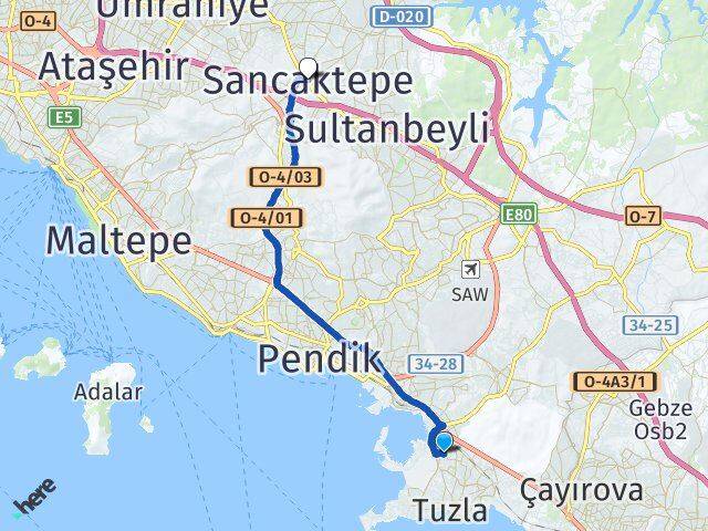 Evliya Çelebi Sancaktepe Arası Kaç Km - Yol Tarifi