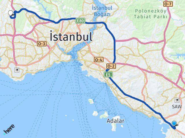 İçmeler Başakşehir Arası Kaç Km - Yol Tarifi