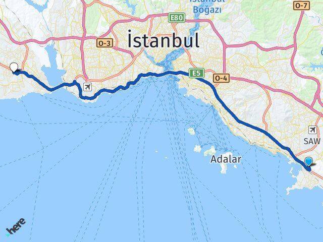 İçmeler Beylikdüzü Arası Kaç Km - Yol Tarifi