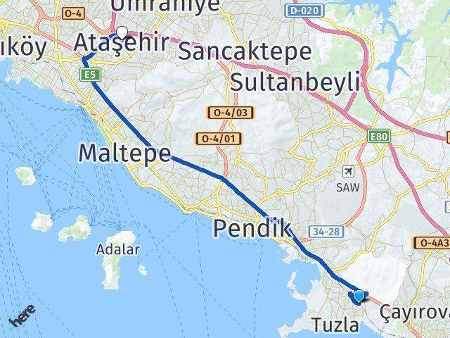 İstasyon Ataşehir Arası Kaç Km - Yol Tarifi