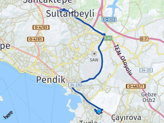 İstasyon Sultanbeyli Arası Kaç Km - Yol Tarifi