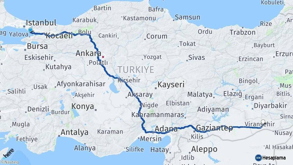 İstanbul Tuzla Mardin Arası Kaç Km - Yol Haritası