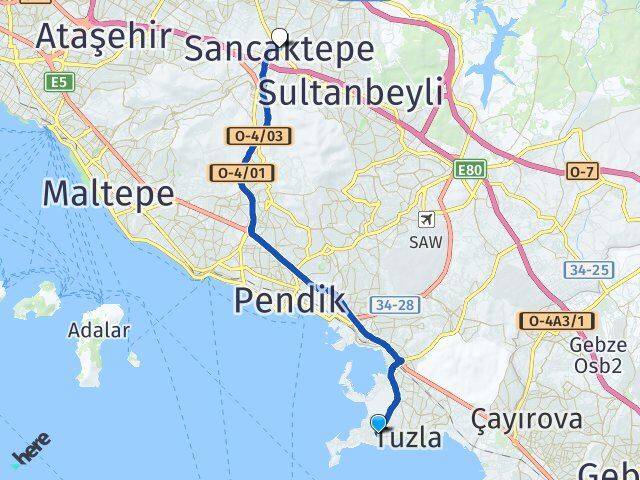 Postane Sancaktepe Arası Kaç Km - Yol Tarifi
