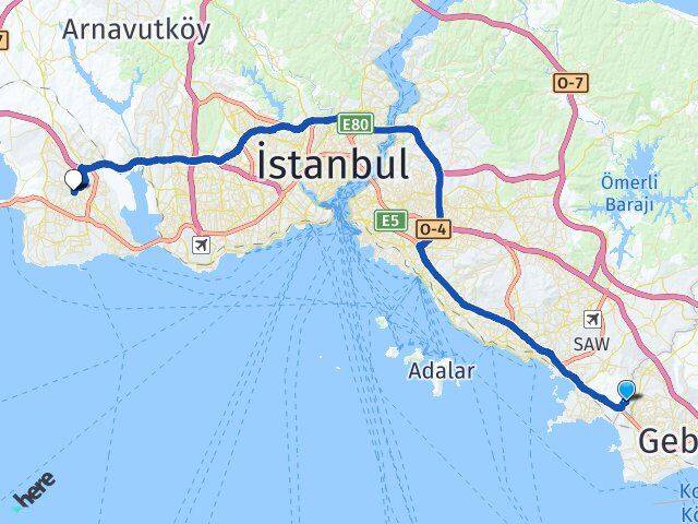 İstanbul Tuzla Şifa Esenyurt Arası Kaç Km - Yol Haritası