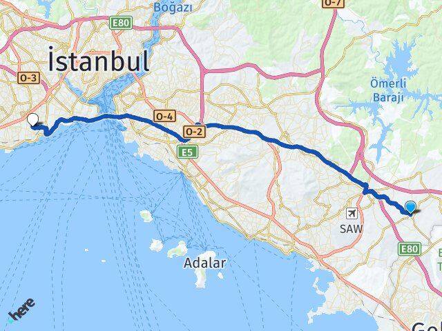 İstanbul Tuzla Tepeören Zeytinburnu Arası Kaç Km - Yol Haritası