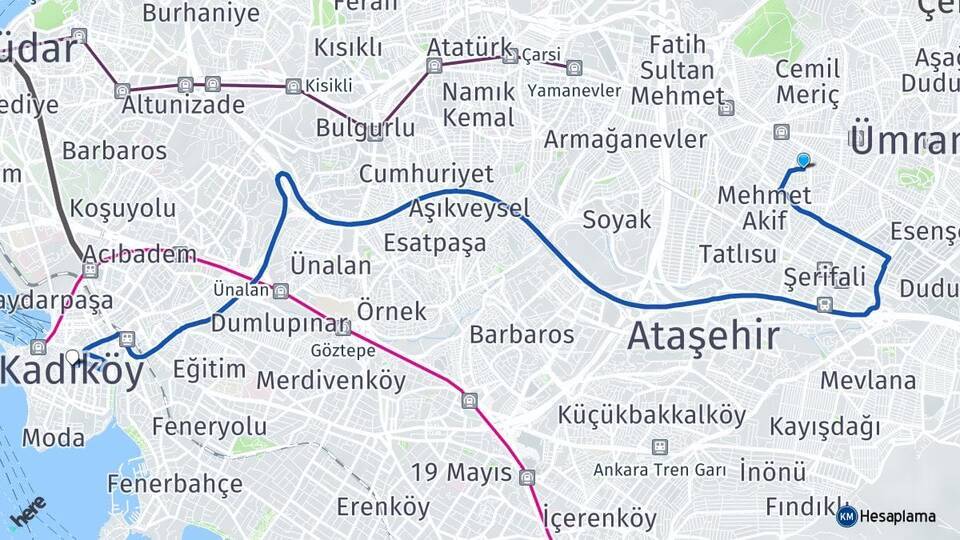 Altınşehir Kadıköy Arası Kaç Km - Yol Tarifi