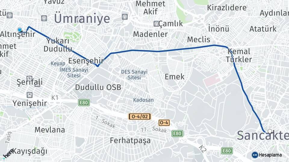 Altınşehir Sancaktepe Arası Kaç Km - Yol Tarifi